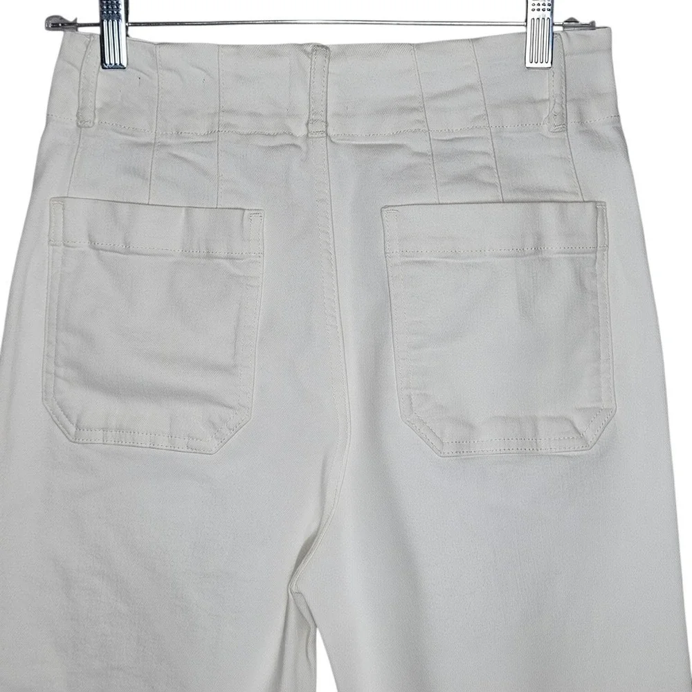 Maeve Anthropologie The Colette White Wide Leg Cropped Pants Womens Size 28 - Picture 5 of 9